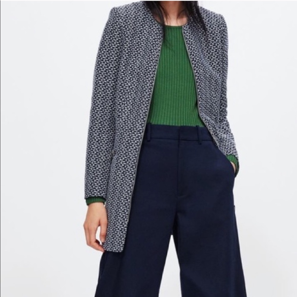 Zara Textured Frock Blazer Coat